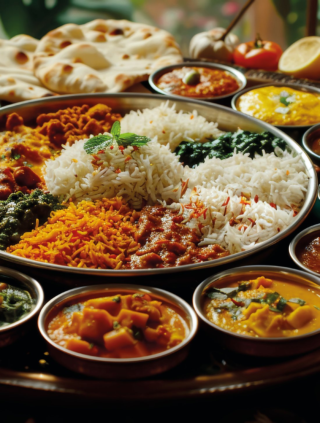 Reichhaltige indische Thali-Platte